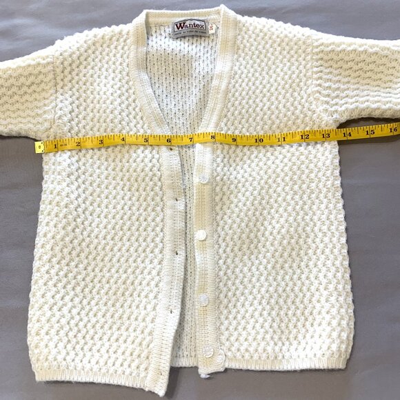 NWT 2 White Knitted Toddler Cardigans. Button Down. Ribbed. Unisex - Picture 3 of 11